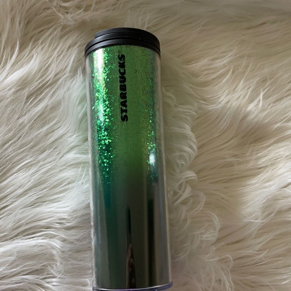 Starbucks Green Ombré Glitter Sparkle 16 oz Tumbler NEW